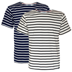 Kombi 2 x Stripe T-Shirt kurzärmelig Herren two color Navy-Natural