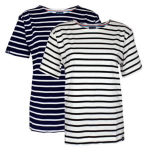 Kombi 2 x Stripe T-Shirt kurzärmelig Damen two color Navy-Natural