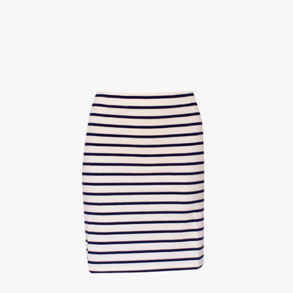 Rock mit bretonischen Streifen Natural-Navy