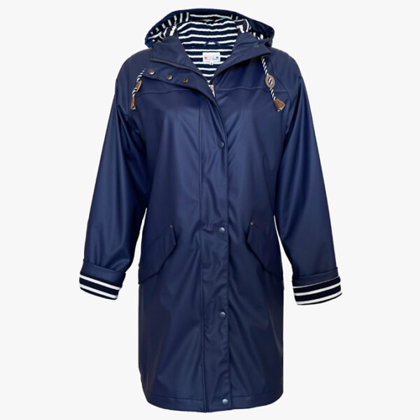 Regenjacke mit gestreiftem Futter Navy