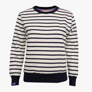 Gestreifter Pullover in der Farbe Natur – Marineblau