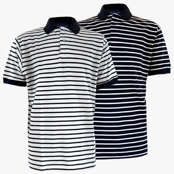 Poloshirt Piqué Kombi-Angebot in der Farbe Marineblau - Natur und Natur - Marineblau