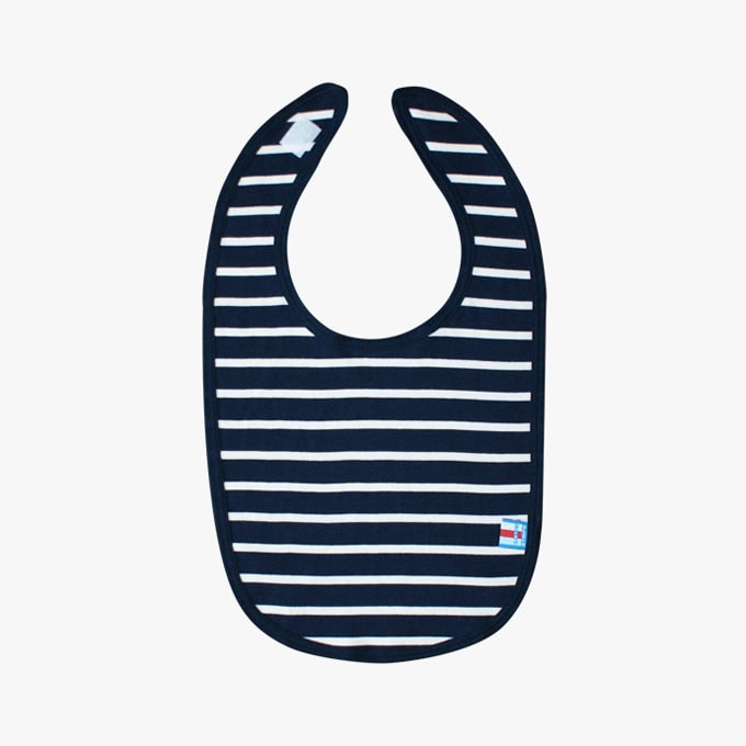 Baby-Lätzchen in der Farbe Marineblau - Naturel