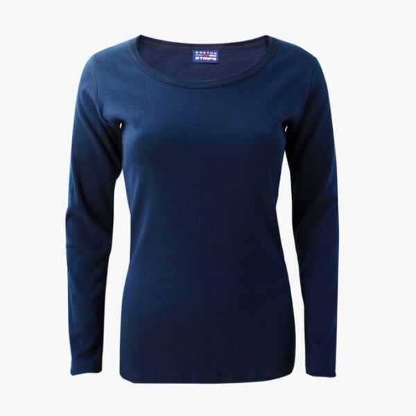 Langarmshirt in Uni-Farbe Marineblau