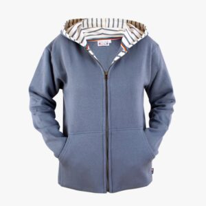 Gerade Strickjacke mit Kapuze in der Farbe Jeans