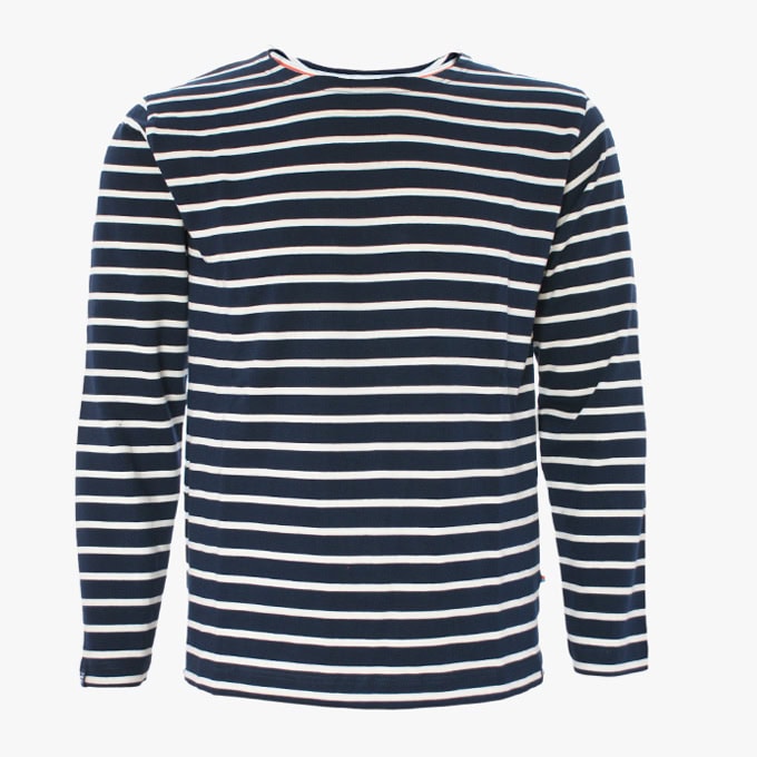 Das klassische Bretonische Shirt für Herren in der Farbe Marineblau - Naturel