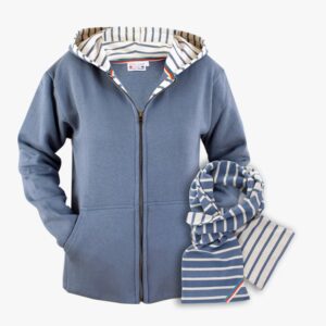 Vorteilsangebot Strickjacke und Schal in der Doppelfarbe Naturel - Jeans