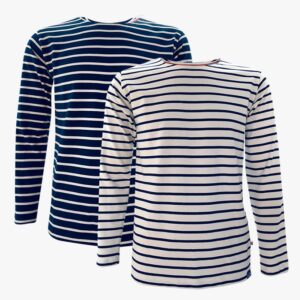 Kombi-Angebot Klassische Bretonische Herrenshirt in der Farbe Marineblau - Naturel