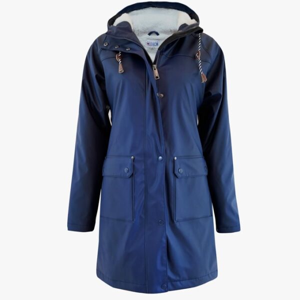 Regenjacke mit Teddyfutter in der Farbe Marineblau