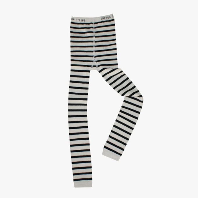 Kinderleggings in der Farbe Naturel - Marineblau