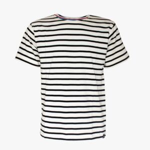 Herren T-Shirt Kurzarm in der Farbe Naturel - Marineblau