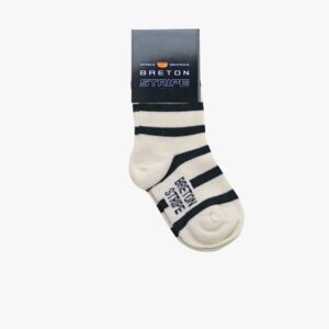 Gestreifte Socken für Kinder in der Farbe Naturel - Marineblau