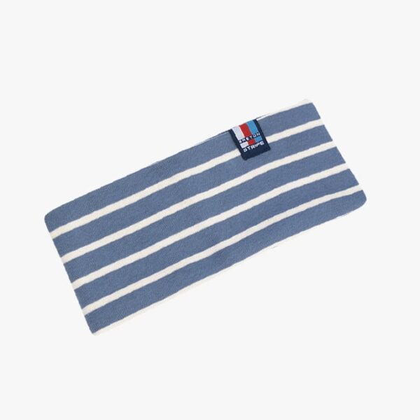Gestreifte Stirnband in der Farbe Jeans - Naturel