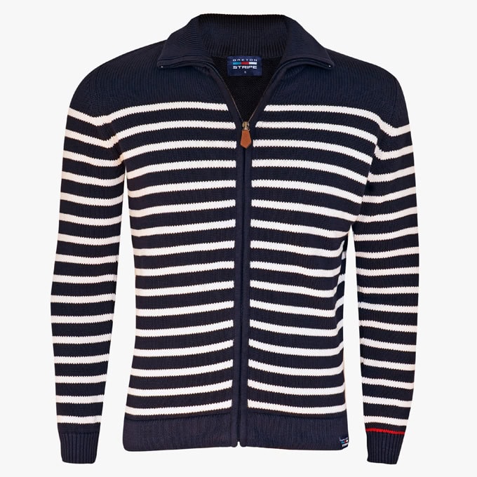 Strickjacke für Herren Navy Natural
