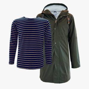 Regenmantel mit Bretonische Klassiker Kombi-Angebot in der Farbe Moosgrün