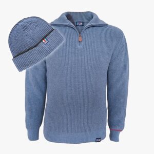 Kombi-Angebot Schipperstrui und Mütze für Herren in der Farbe Jeans