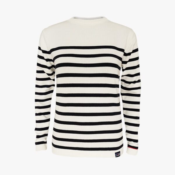 Streifen-Pullover für Damen Natural Navy