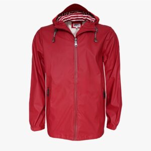 Windjacke kurz mit Streifenfutter in der Farbe Bordeauxrot